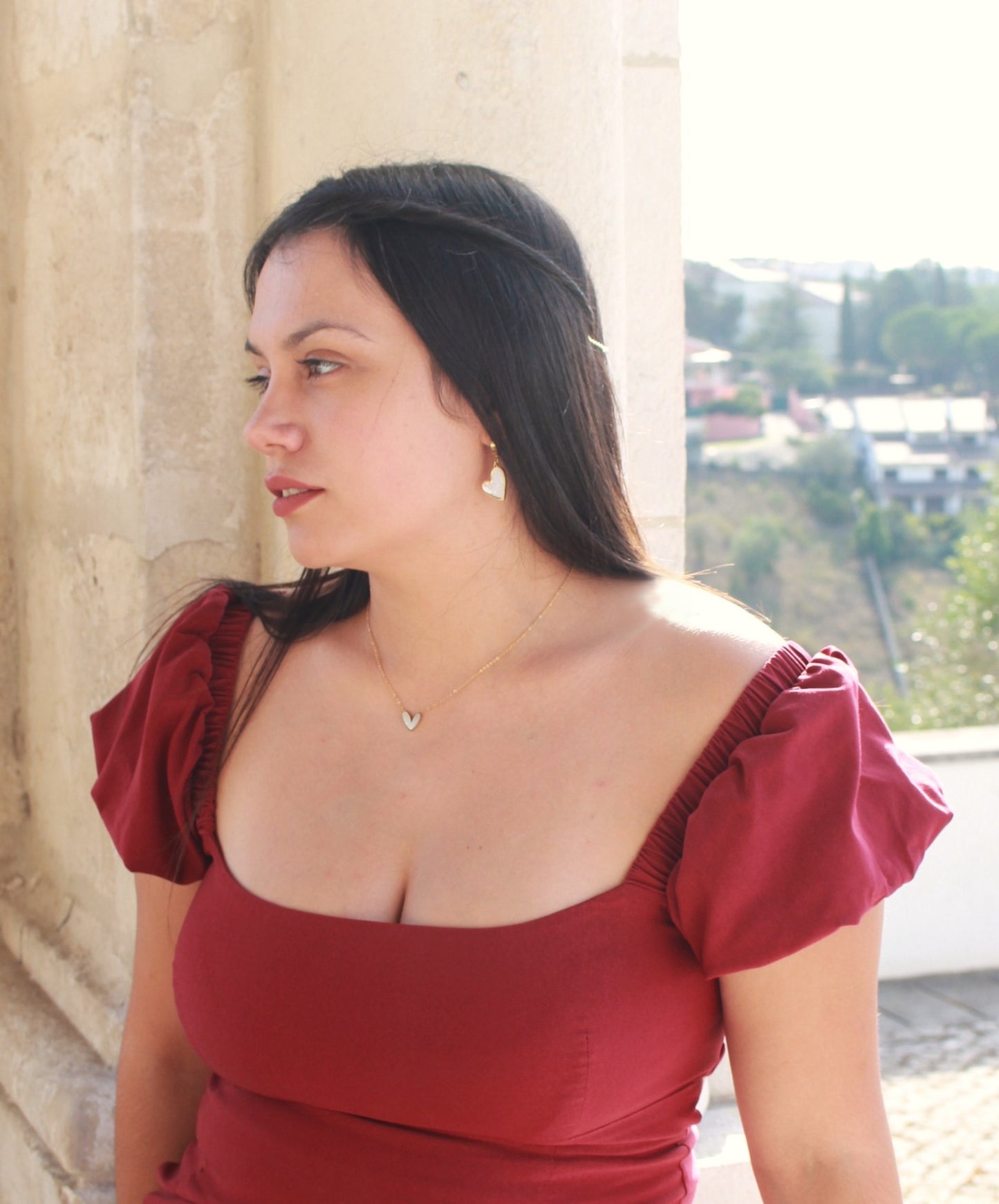 Brincos Coração & Madrepérola