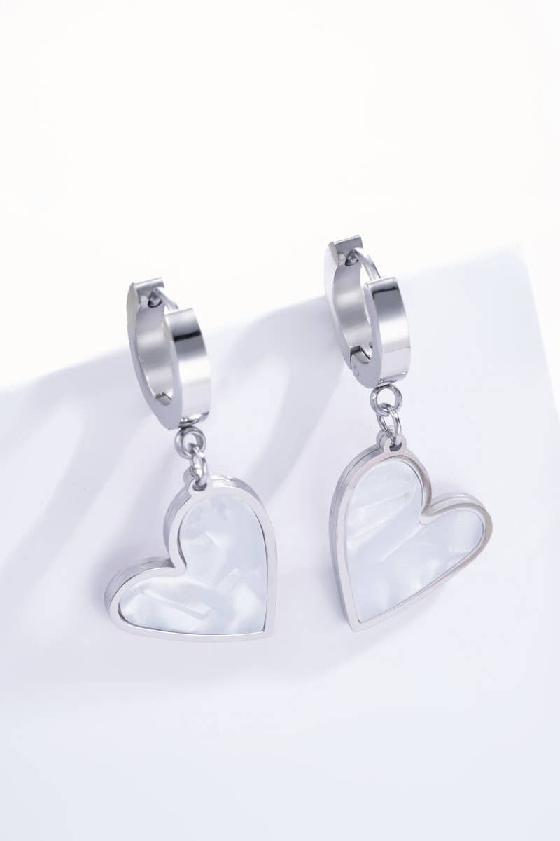 Brincos Coração com madrepérola