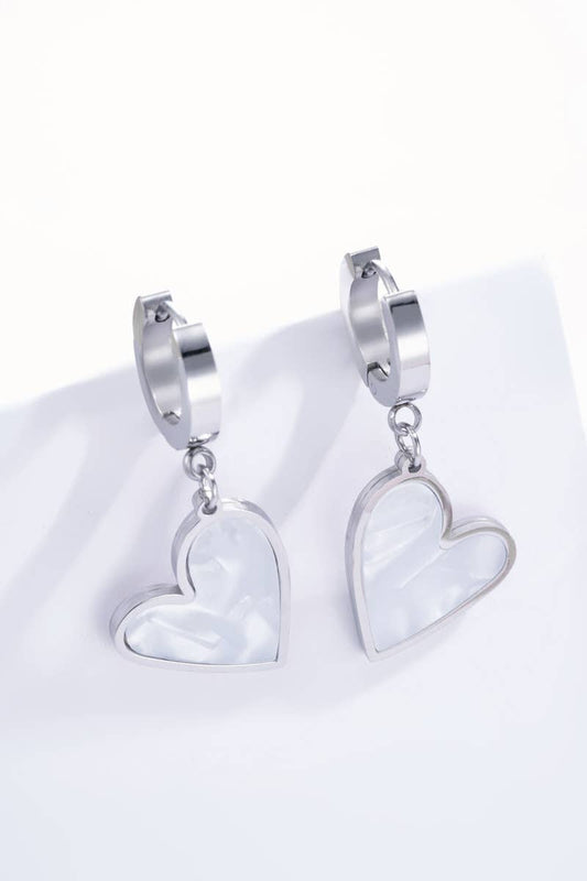 Brincos Coração com madrepérola