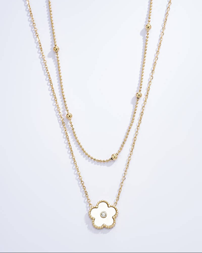 Colar Duplo Flor