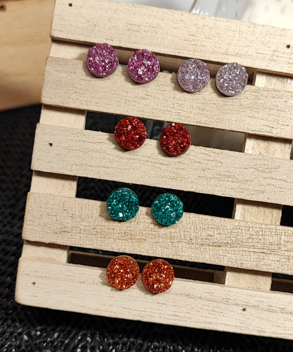 Brincos Stud Areia 8 mm