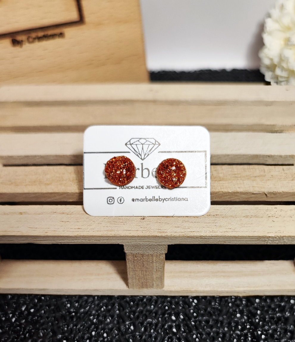 Brincos Stud Areia 8 mm