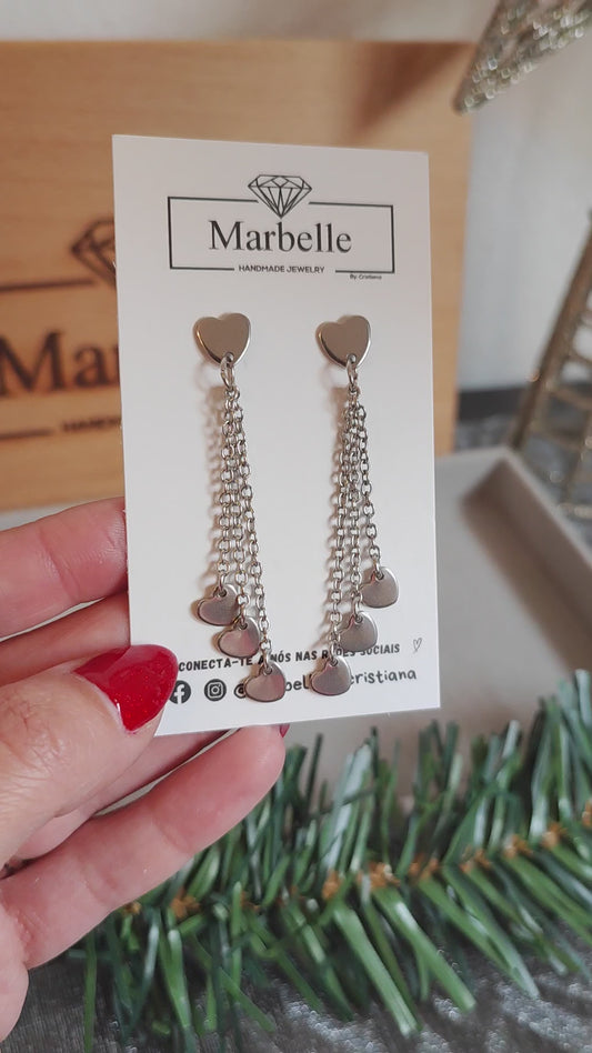 Brincos 4 corações