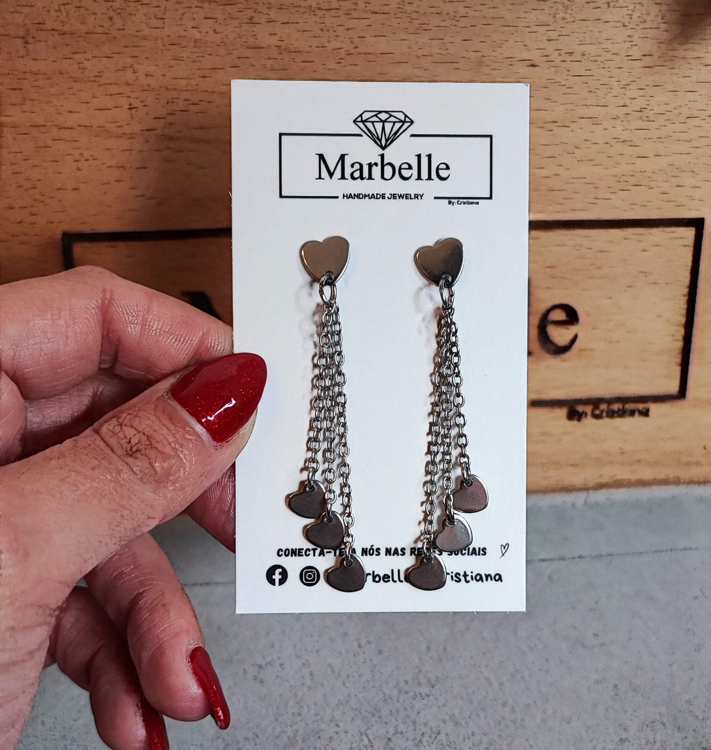 Brincos 4 corações